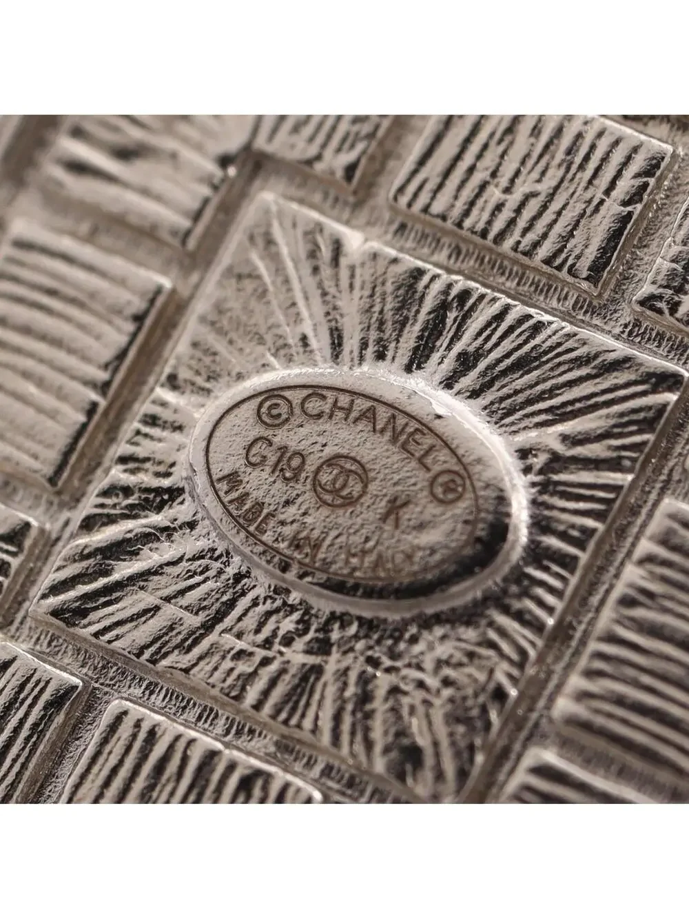 Chanel Cc Logo Brooch Silver-Tone Metal #327455C91B